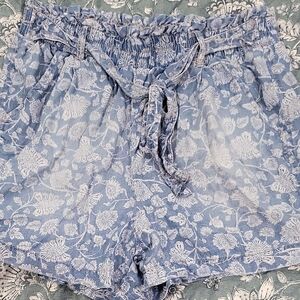 Knox Rose High Waist Blue and White Shorts